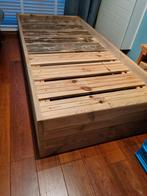 Steigerhouten bed 90x 200cm, Ophalen, Eenpersoons, Steigerhout, 90 cm