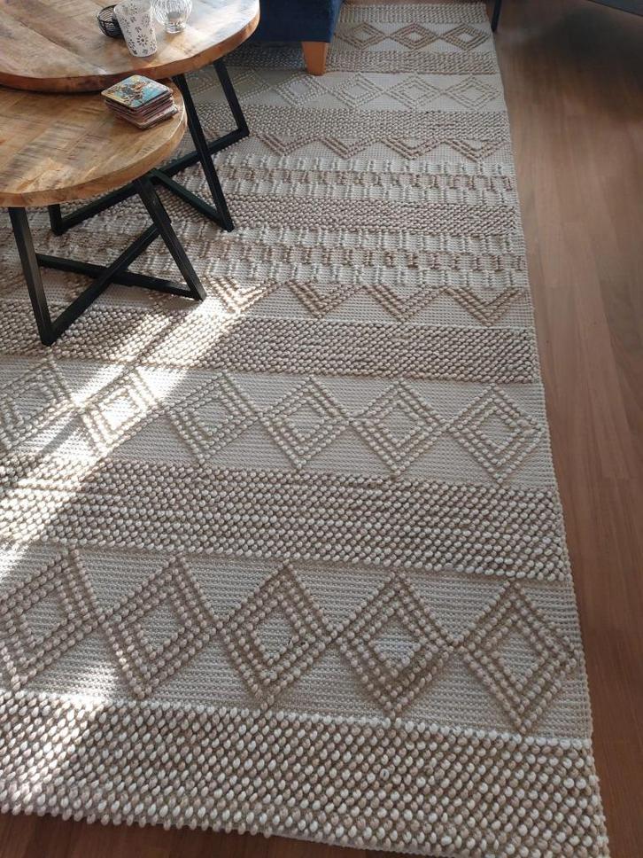 Wollen vloerkleed - handgeweven - 240x300cm, Huis en Inrichting, Stoffering | Tapijten en Kleden, Zo goed als nieuw, 200 cm of meer
