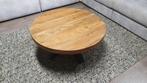 Ronde acaciahouten salontafel van 80cm doorsnee, 50 tot 100 cm, Rond, Nieuw, Metaal