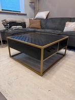 Salontafel met lades en vissengraatmotief, Huis en Inrichting, Tafels | Salontafels, 100 tot 150 cm, Verzenden, Vierkant, 50 tot 100 cm