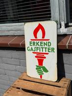 Erkend gasfitter emaille bordje, Antiek en Kunst, Antiek | Emaille, Ophalen of Verzenden