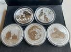 5  2 oz LUNAR II en II., Ophalen of Verzenden, Zilver