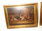 2X Hermanus van Tankeren (1900 - 1980), rooster and chickens, Antiek en Kunst, Ophalen of Verzenden
