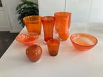 Lot koopje 8 Design oranje vazen en schalen, Huis en Inrichting, Woonaccessoires | Vazen, Minder dan 50 cm, Glas, Oranje, Ophalen