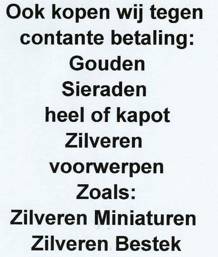 Goud en Zilver gezocht / opkoop goud en zilver, Ophalen, Zilver