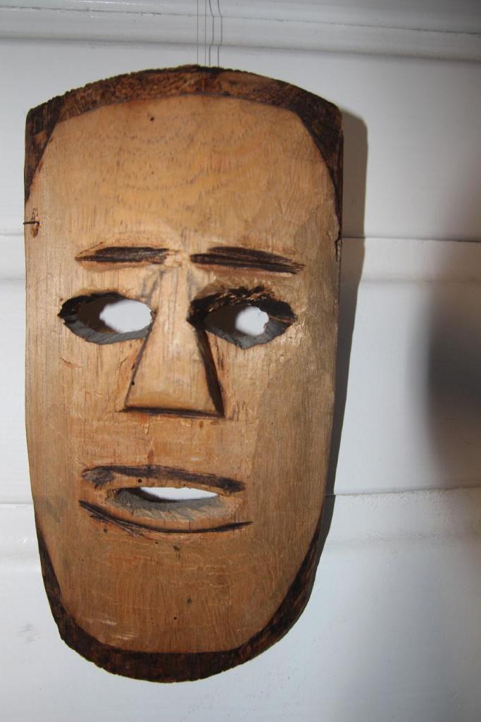 Masker licht hout Afrika 166, Antiek en Kunst, Kunst | Niet-Westerse kunst, Ophalen of Verzenden