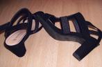 mooie hakkenschoen / sandalen met hak, Zwart, Zo goed als nieuw, Sandalen of Muiltjes, Ophalen of Verzenden