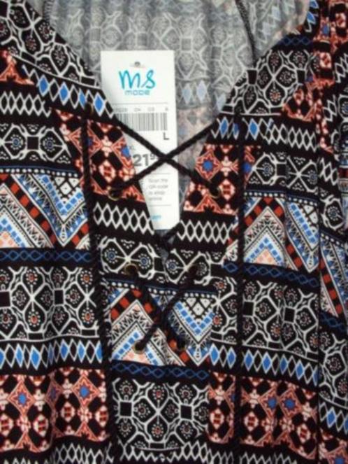 NIEUW: lang tuniek MS Mode maat L - NP € 21,99, Kleding | Dames, Blouses en Tunieken, Nieuw, Maat 42/44 (L), Zwart, Ophalen of Verzenden
