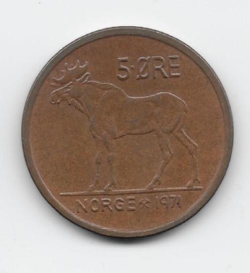 Noorwegen 5 øre 1971 KM# 405, Postzegels en Munten, Munten | Europa | Niet-Euromunten, Losse munt, Overige landen, Verzenden