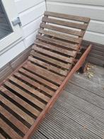Hardhouten ligbed Gratis, Tuin en Terras, Ligbedden, Ophalen, Gebruikt, Hout, Verstelbaar