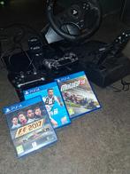 PS4 met stuur, pedalen, games en 2 controllers, Ophalen of Verzenden