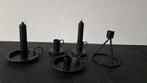 Set van 5 zwarte kandelaars, Gebruikt, Zwart, Ophalen of Verzenden, Metaal
