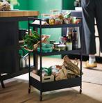 Zwarte Roltafel -  (LxBxH) 50,5 x 30 x 83 cm - Gebruikt, Ophalen, Minder dan 50 cm, Gebruikt, Zwart