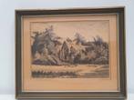 Pentekening van een landelijk tafereel, Antiek en Kunst, Ophalen of Verzenden