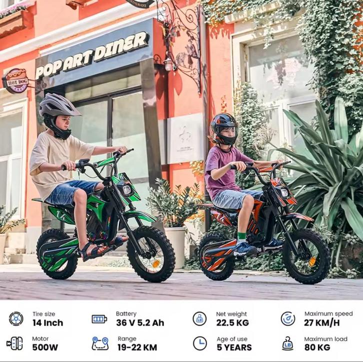 Elektrische Dirtbike voor Kinderen – 36V 500W – 14 inch, Fietsen en Brommers, Overige Fietsen en Brommers, Zo goed als nieuw, Ophalen