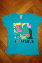 Jill (Shoeby) t-shirt, petrol blauw laarzen hakken, maat 152, Jill, Meisje, Ophalen of Verzenden, Zo goed als nieuw