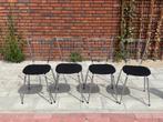 4 Retro Stoelen - IJssalonstoeltjes - Ikea, Huis en Inrichting, Stoelen, Ophalen, Gebruikt, Zwart, Vier