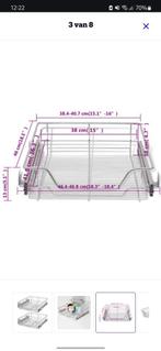 vidaXL - Draadmanden - uittrekbaar - 2 - st - 500 - mm - zil, Huis en Inrichting, Keuken | Keukenelementen, Ophalen, Minder dan 50 cm