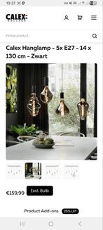 CALEX hanglamp inclusief 5 lampen t.w.v €500 euro totaal, Ophalen of Verzenden, Zo goed als nieuw, Glas, Modern