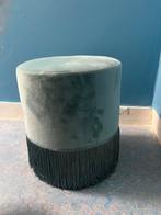 Stijlvolle Poefen in Twee Kleuren, Minder dan 50 cm, Gebruikt, Rond, Ophalen of Verzenden
