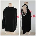 Zwarte velvet trui met parels en steentjes - Maat M, Kleding | Dames, Maat 38/40 (M), AZARA PARIS, Zwart, Nieuw
