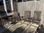 Tuinstoelen (teakhout, 4 stuks), Ophalen, Gebruikt, Teakhout, Verstelbaar