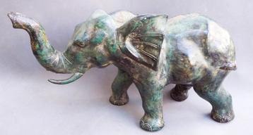 Grote Bronzen Brons Olifant India Nepal Tibet Heilig Dier  beschikbaar voor biedingen