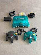 Nintendo 64 ice blue, Ophalen of Verzenden, Zo goed als nieuw, Met 2 controllers, Met games