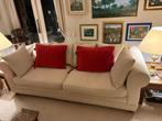 Te koop: Mooie creme-witte, stoffen bank. Klassiek model., Ophalen, Hout, Gebruikt, 100 tot 125 cm