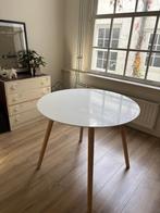 Ronde witte eettafel, Huis en Inrichting, Tafels | Eettafels, Ophalen, Gebruikt, 100 tot 150 cm, Rond