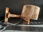 Houten scharnier wandlamp met kap, Huis en Inrichting, Lampen | Wandlampen, Ophalen of Verzenden, Zo goed als nieuw, Hout, Hoffz, stoer en landelijk