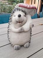 Tuinbeeld Egel met Paddenstoel, Ophalen, Gebruikt, Beton, Dierenbeeld
