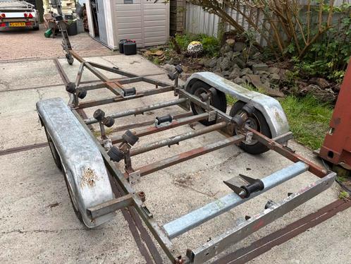 Boottrailer / stallingstrailer dubbelasser, Watersport en Boten, Boottrailers, Gebruikt, Minder dan 1500 kg, Minder dan 6 meter