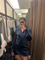 Zara Navy Satin Dress, Blauw, Zara, Ophalen of Verzenden, Zo goed als nieuw