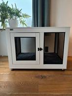 Witte middelgrote hondenbench met kussen, Ophalen of Verzenden, Zo goed als nieuw