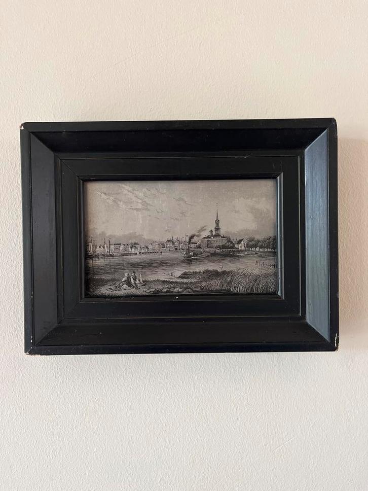 Antieke Staalgravure van Zaandam, Antiek en Kunst, Kunst | Etsen en Gravures, Ophalen of Verzenden