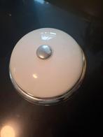 Plafondlamp met glazen kap en metalen details, Ophalen of Verzenden, Zo goed als nieuw, Glas, Modern