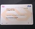 1 Dag Ov Vrij, Tickets en Kaartjes, Eén persoon, Trein, Nederland, Algemeen kaartje