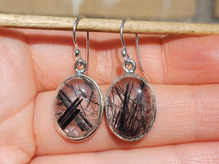 Vanoli 925 zilveren oorbellen met toermalijn kwarts, Sieraden, Tassen en Uiterlijk, Oorbellen, Nieuw, Hangers, Zilver, Overige kleuren