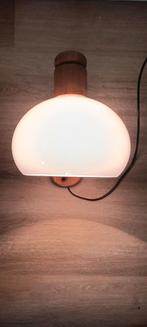 vintage pinewood designlamp, retrolook, Ophalen of Verzenden, Gebruikt, Glas