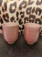 Roze bloempotten twee stuks, Tuin en Terras, Bloempotten, Rond, Binnen, Ophalen of Verzenden, Aardewerk