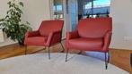 Rood leren stoel/fauteuil, Huis en Inrichting, Fauteuils, Ophalen, Zo goed als nieuw, 75 tot 100 cm, Modern