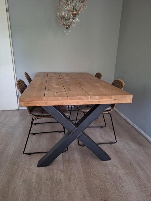 Steigerhouten eettafel, Huis en Inrichting, Tafels | Eettafels, Zo goed als nieuw, 50 tot 100 cm, Vijf personen of meer, Rechthoekig