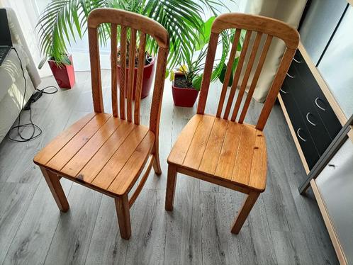 Houten Stoelen Set, Huis en Inrichting, Stoelen, Gebruikt, Twee, Hout, Bruin, Ophalen