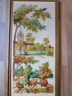 borduurwerk schilderij geborduurd landschap kasteel, Ophalen of Verzenden, Zo goed als nieuw, Handborduren, Overige typen