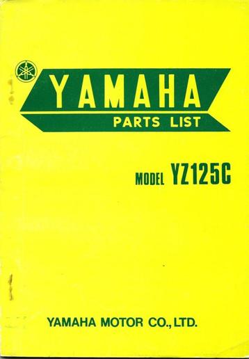 Yamaha YZ125 C Parts List (3417z) beschikbaar voor biedingen