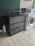 Malm ladenkast zwart, 1 jaar gebruikt, zo goed als nieuw., Ophalen, 50 tot 100 cm, Zo goed als nieuw, 3 of 4 laden