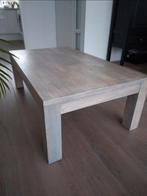 Massief eiken salontafel (grey wash), Huis en Inrichting, Tafels | Salontafels, Ophalen, Gebruikt, 100 tot 150 cm, 50 tot 100 cm