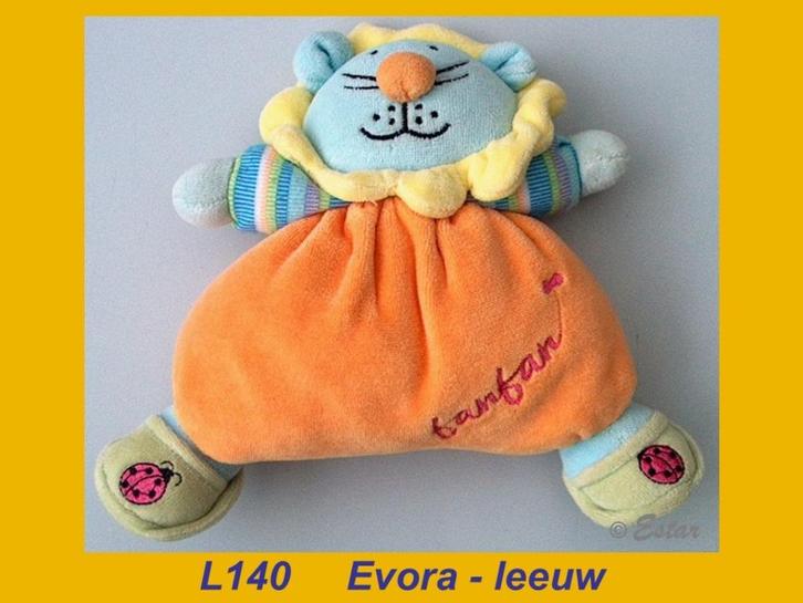 L140 Leeuw : Evora oranje velours leeuwtje FanFan, Kinderen en Baby's, Speelgoed | Knuffels en Pluche, Zo goed als nieuw, Overige typen