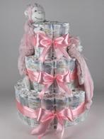 Luiertaart meisje happy horse aap mickey pink roze, Ophalen of Verzenden, Nieuw, Kraamcadeau